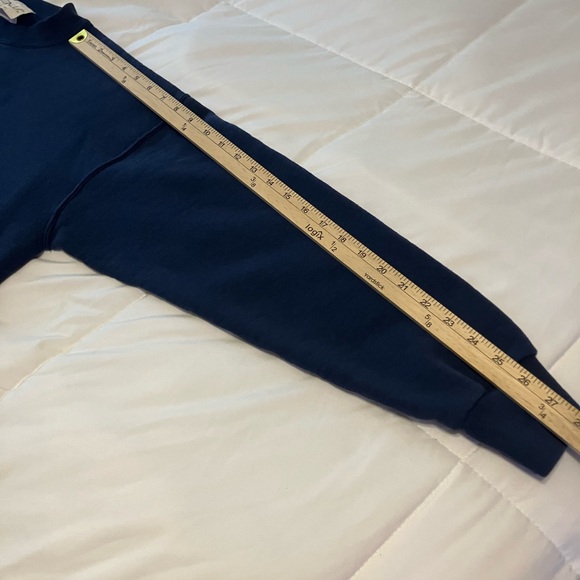 Vintage Mickey Embroidered Sweatshirt GENUS Made USA Navy Crewneck 90s Disney L - Picture 5 of 7